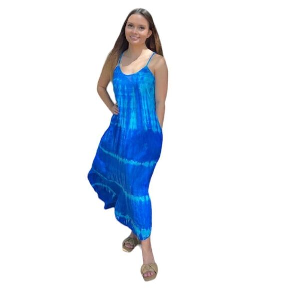 Pineapples Designed in Hawaii Tie Dye Maxi Dress Size Small‎ - Picture 3 of 10